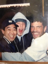     These are the two fans i befriended for game 3 of the 2001 World Series in Yankee Stadium. Jeter hits a walk off homer in the 10th.